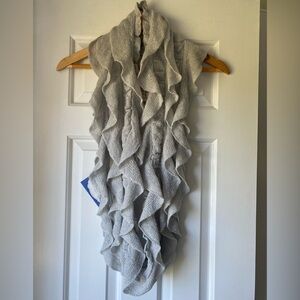 Modern Heritage Ruffled Knit Grey Infinity Scarf